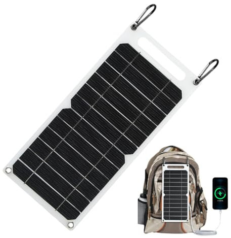 YOUNICE Chargeur solaire portable 6 W - Panneau solaire étanche avec USB 5 V - Chargeur solaire pour téléphone portable en plein air, camping, smartphone, tablette, batterie externe