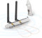 Bingfu Antenna WiFi 2,4 GHz 5,8 GHz 3dBi MIMO RP-SMA Maschio + Cavo 20cm da Presa Micro Coassiale 0.3mm + Copertura Slot PCI per Scheda di Rete Wireless Mini PCI Express PCIE Router WiFi Laptop PC