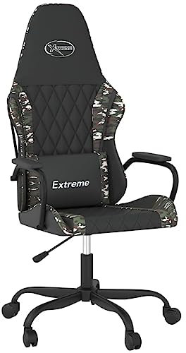 vidaXL Gaming Stuhl Massagefunktion Racing Chefsessel Bürostuhl Drehstuhl Sportsitz Bürosessel Schreibtischstuhl Schwarz Tarnfarben Kunstleder