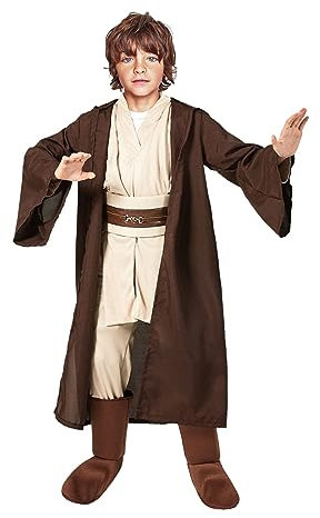 nezababy Jedi Kostüm Luke Skywalker Kostüm Darth Vader Star Ritter Umhang Outfits Wars Tunika Kapuzenumhang kinder Halloween Cosplay (Jedi Kostüm Jungen, XL)