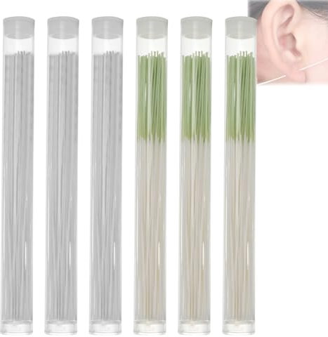 JCUGSBS 360PC Fils pour Trous de Boucles d'Oreilles Nettoyeurs pour Trous de Boucles d'Oreilles Lignes de Nettoyage pour Piercing Outils de Nettoyage pour Soins de Perçage d'Oreille Jetables,6 Boîtes