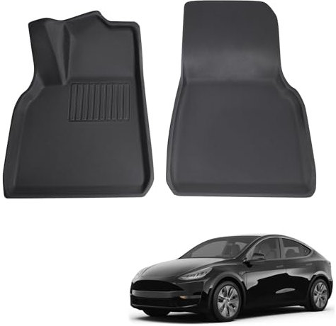 ECOZEN FÜR Tesla Model Y Fußmatten 3D Allwetter-Auto Frontmatte Innenraum rutschfeste Fußmatten XPE umweltfreundliche Fußmatten hohe Passform kein Geruch Model Y Zubehör 2021 2022 2023 2024