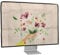 kwmobile Dust Cover for 20-22 monitor - Linen Monitor Protector with Design - Watercolor Flowers Dusty Pink/Violet/Yellow