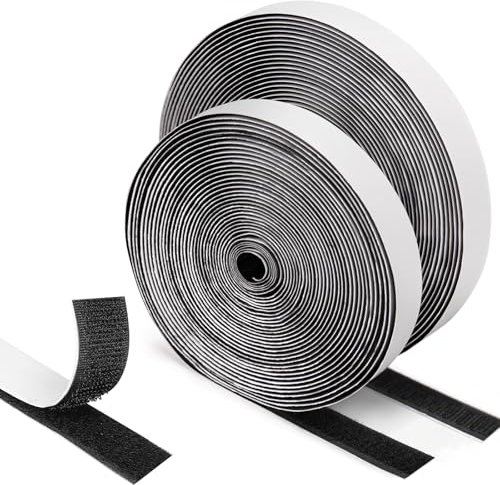 WISYOK Klettband Selbstklebend 8 Meter Extra Stark, Doppelseitiges Klettverschluss Selbstklebend 20mm Breit, Klettverschluss selbstklebend, Klettband Fliegengitter (Schwarz)