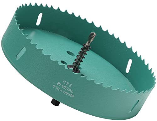 Lochsäge 165mm, M42 HSS Lochbohrer Set Bimetall mit Sechskant-Schaft und Zentrierenden Metallbohrern Bohrkronen Set für Metall,Eisen,Aluminium,Holz,Trockenbau, Kunststoff, Faserplatten, Grün