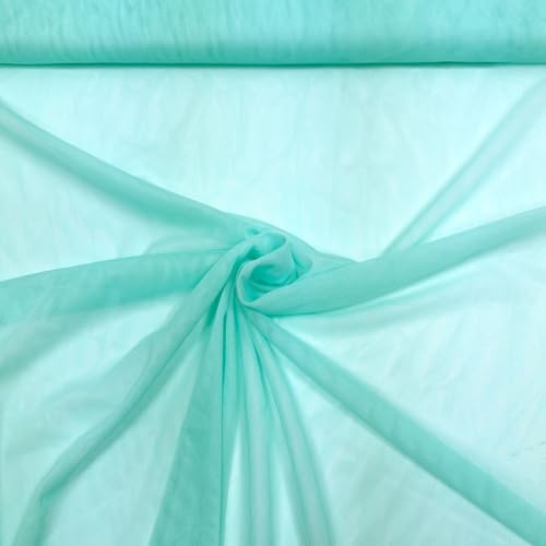 MAGAM-Stoffe Jasmin weicher Tüllstoff für Bekleidung Deko Soft Tüll Meterware (17. Mint)