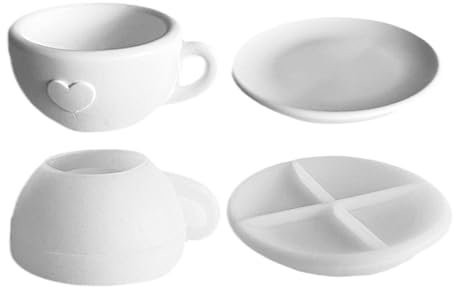 Cup Shaped Silicone Mold, Candle Holder Silicone Mold Multifunktional Coffee Mug Mould Silicone Molds with Saucer Candlestick Silicone Mold for Plaster Mold Epoxy Mold Home Decoration