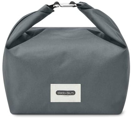 BLACK + BLUM Lunchtasche 6,7 L | recycelter Kunststoff | Schiefer | isolierte Lunch Tasche | auslaufsicher dank Rolltop-Konstruktion | Wasserabweisende Innenfläche | hält Lebensmittel kühl