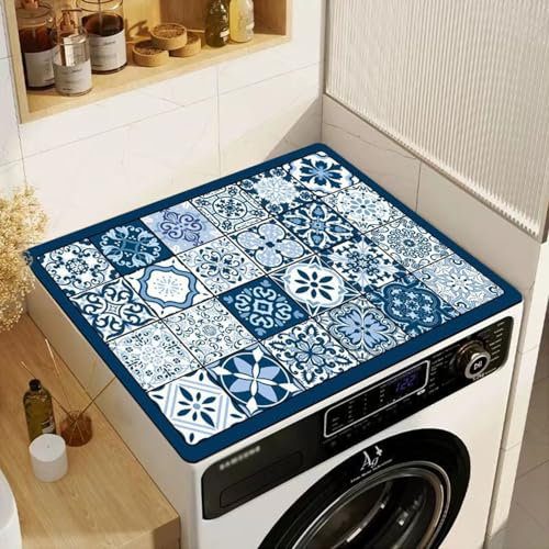 Almohadilla para Lavadora, Estampado Sencillo Cubierta para Lavadora, Cubierta Superior de la Lavadora para Lavadora, Secadora, Baños,D,50 * 50cm