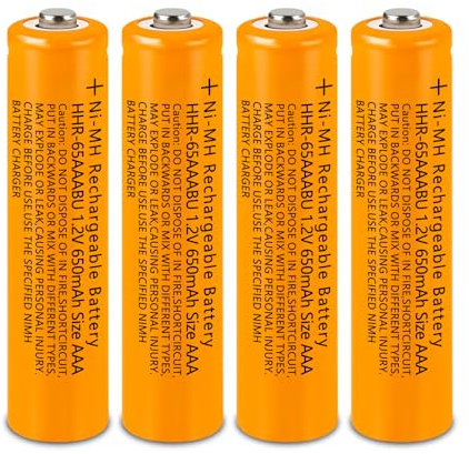 GENYESTAR Ni-MH 1.2V AAA 650mAh Rechargeable Batteries for Panasonic Wireless Cordless Phones, Remote Controls, Electronics Toys,4 Pack