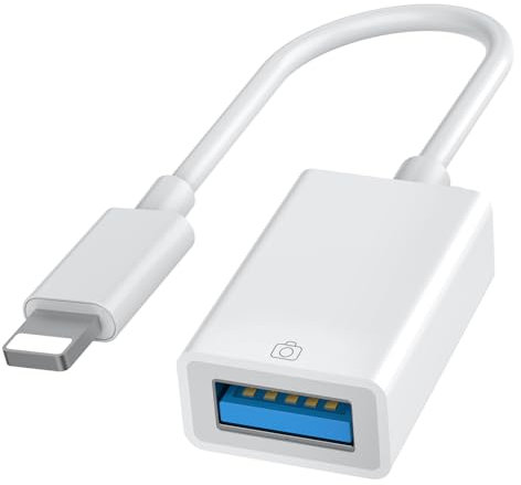 Ticenpe [Certificado MFi] Adaptador Lightning a USB para iPhone 14 13Pro/MAX Adaptador USB de Cámara para iPhone, Adaptador OTG Compatible con Unidad Flash, Ratón,Teclado,Midi,Micrófonos