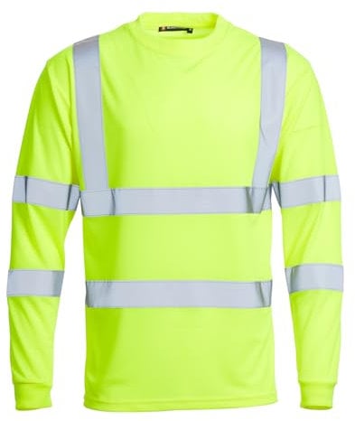 Blackrock Hi-Vis Long Sleeve T-Shirt, Yellow High Visibility Work Top, for Men Women Unisex, Work Utility & Safety PPE Workwear, EN20471 Class 3 Certified - Size Medium