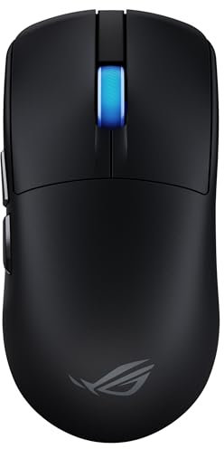 ASUS ROG Harpe II Ace Mouse Gaming Esports Wireless 48 g, simmetrico, sensore ottico AimPoint Pro 42K, interruttori ottici, polling 8K, 5 pulsanti programmabili, progettato per giochi FPS, nero