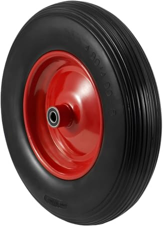 Trintion Schubkarrenrad 4.80 4.00-8 PU Schubkarrenrad Vollgummi 15 Zoll Achse Rillenprofil Ersatzrad Reifen Vollgummireifen für Schubkarre Gartenkarren pannensicheres PU Rad