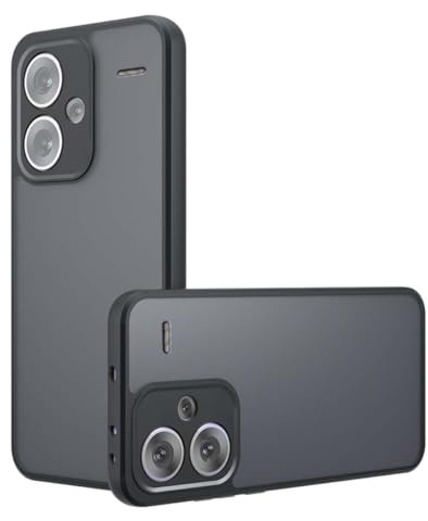 KQXG Case Cover for Xiaomi Redmi Note 13 Pro Plus 5G - Durable Silicone Edges with Translucent Matte Back, Shockproof, Non-Slip - Black