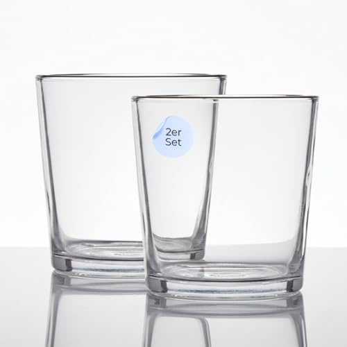 matches21 HOME & HOBBY Glas-Vasen Ø 17 x 16 cm rund - 2 Blumen-Vase als Moderne Wohnzimmer Tischdeko und Hochzeitsdeko