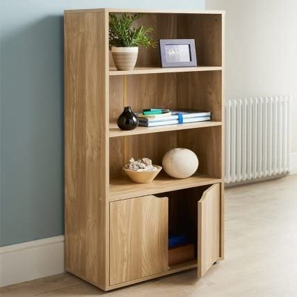 Goetic Stylish 2 Door Turin Bookcase With Adjustable Shelves.