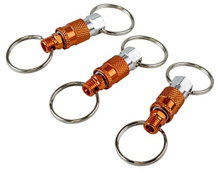 Freeman KEYQC3 Schlüsselanhänger mit 2 Spaltringen, Unisex, Erwachsene, Orange, Größe S, 3 Stück