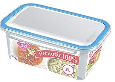 HEGA 6 x Klik 'n Fresh Frischhaltedose/Gefrierdosen 2,0 Ltr. mit Klick-Verschluss - transparent