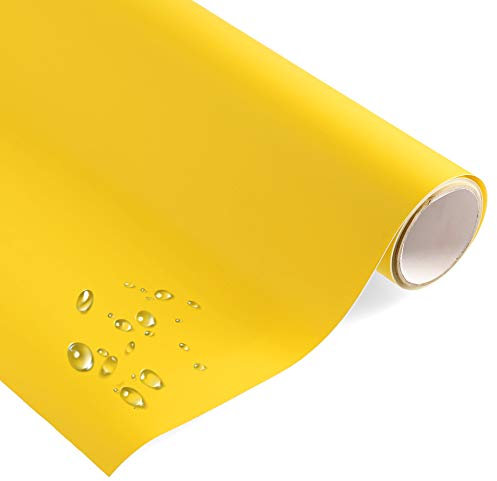 timalo® Klebefolie Uni MATT GELB - selbstklebende Möbelfolie Dekofolie Vinyl Folie - Made in Germany (Meterware am Stück, je 1 Meter x 63 cm)