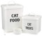 MOREZI boîte de nourriture pour animaux de compagnie ensemble de deux pièces, avec couvercle et pelle, 5L + 2L boîte de nourriture pour chat-Blanc
