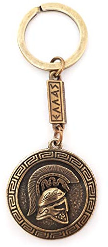 IconsGr Schlüsselanhänger, antiker Spartaner, Schlachthelm, Münzschild, Schlüsselanhänger Movie 300 B