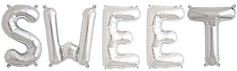 SWEET Folienballon Buchstaben Set Silber