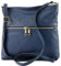 modamoda de T144 Damen Leder Umhängetasche Schultertasche Messenger bag handmade in Italy, Farbe:Saphirblau