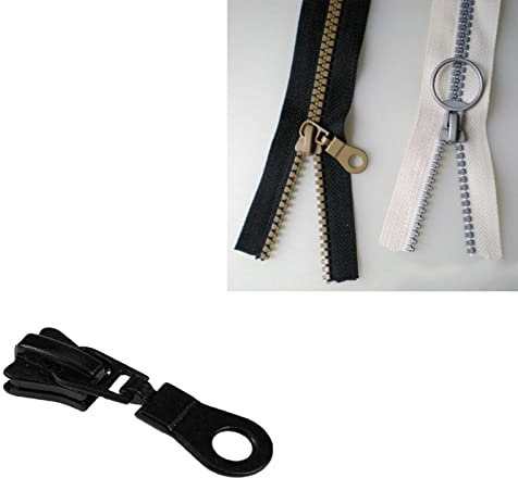 20 Stück Reißverschluss-Schieberkopf, Die Zahnbreite beträgt etwa 6mm Größe 5 Reißverschluss-Reparatursatz Ersatzsatz für Metalllegierungsschieber(Schwarz)