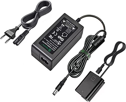 Gonine AC-PW20 Adaptador de alimentación de CA NP-FW50 Kit de batería ficticia para Sony Alpha ZV-E10 A7 A7R A7S A7II A7RII A7SII A6500 A6400 A6300 A6100 A6000 A5100 A5000 RX10 II III IV NEX-3 NEX-5
