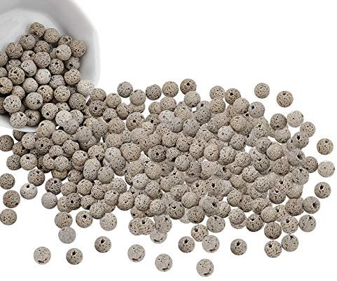 NBEADS 4 Stränge 8mm Natürliche Lava-Perlenstränge, Graue Vulkangestein Steinperlen Edelstein Lose Abstandshalter Perlen Für Die Schmuckherstellung, 200 Stück