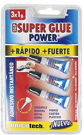 Bricotech S2207241 Pegamento Super Glue Power, 3 Uds