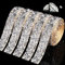 5 Rollos Cintas Autoadhesivas de Diamantes de Imitación Cinta de Cristal de Diamante de Resina Brillante Ostentosa para Arte Manualidades DIY Decoración Fiesta (Plata, Estilo Básico)