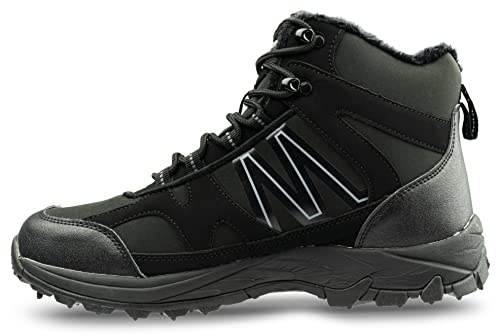 Trekker-Winterstiefel mit Eisspikes, rutschfeste Schuhe für Damen und Herren, Unisex, Schwarz (numeric_45)