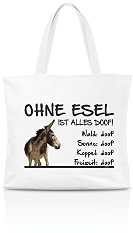 AdriLeo Einkaufstasche Ohne Esel ist alles doof!