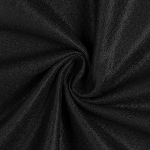 Mondo Tessuti - Tagli di Tessuto Panno Lenci - Feltro 1mm - Disponibile in Diversi Formati e ben 60 Colori (100X95CM, NERO)