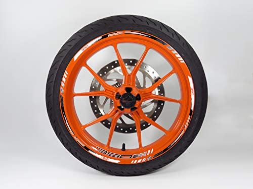 BIKE-label Felgenrand Aufkleber Set schwarz weiß kompatibel für KTM 390 Duke X710046VA
