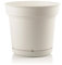 Vaso tondo con sottovaso Hydral Element in plastica colorati da esterno e giardino per piante e fiori Made in Italy Bianco 28 cm