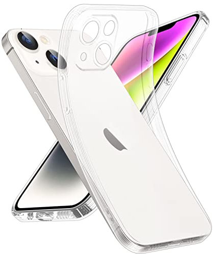 Supdeal Crystal Clear Hülle für iPhone 14 Plus, Niemals gelb mit Kameraschutz, Silikon Durchsichtig Handyhülle Weicher Passform, Ultra Dünn und Leicht Case Cover, 6,7 Zoll, Transparent