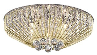 Impex Carlo 6 Light Flush Gold Ceiling Fitting
