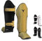 Mytra Fusion schienbeinschoner Kickboxen shin Guards MMA, Muay Thai schienbeinschützer – Shin Instep Protection für Training, BJJ, Sparring, Boxausrüstung und Kampfsport (M, Gold)