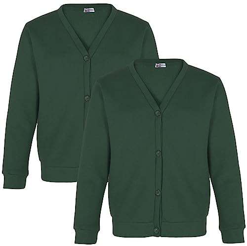 A2Z 4 Kids Girls Club Scouts School Uniform - UF Cardigan Green 2 Pack 5-6