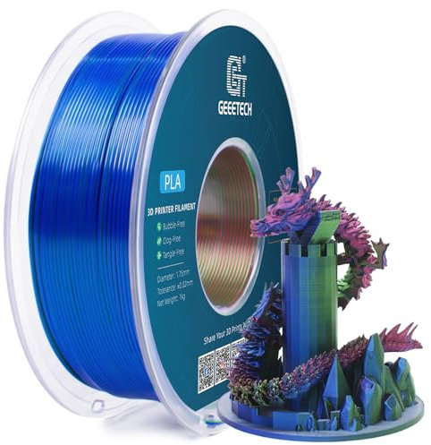 GEEETECH Tricolor Silk PLA Filament 1,75mm, 3D Drucker Filament 1KG/Spule, Silk Rot Blau Grün