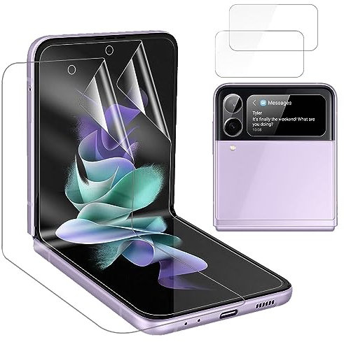 LXEEOLX Lot de 2, Hydrogel Protection Ecran pour Samsung Galaxy Z Flip 3 / Samsung Galaxy Z Flip3, Souple TPU Protection écran Compatible avec Galaxy Z Flip 3 - sans Bulles d'air - Ultra Résistant