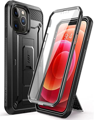 SupCase Unicorn Beetle Pro Handyhülle, Geeignet für iPhone 13 Pro, Mit Bildschirmschutz, Ständer/Ringhalterung, Stoßfest, Schwarz