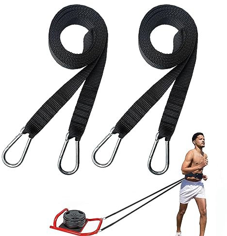 Tioheam Schlittentrainer-Zugleine, Schlitten-Trainingsgürtel für Kniebeugen, Tragbarer Trainingsgürtel-Gymnastik-Puller, Powerlifting-Gymnastikgürtel für Bein-, Rücken-, Brust- und Schlittentraining