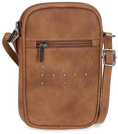Pepe Jeans Holly Messenger-Tasche klein braun 11x17,5x2,5 cm Kunstleder braun, Talla única, kleine Umhängetasche, braun, one Size, Kleine Umhängetasche
