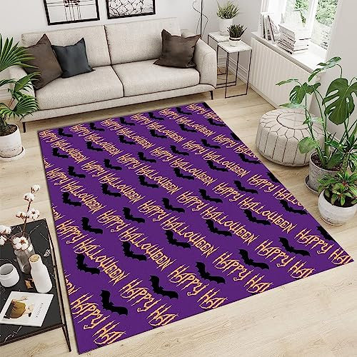 3D Fröhliches Halloween-Thema Teppiche Für Wohnzimmer Schlafzimmer Dekor Teppich Weiche Flanell Kinderzimmer Spielbereich Teppiche Küche Korridor Esszimmer Bodenmatte 140 X 200 cm