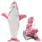 HINATAA Hai-Decke mit Kapuze, Onesie Hai-Decke, Schlafsack, weich, Flanell, Hai, Decke mit Kapuze, Wearable Haischwanz Onesie Decke (XXL(83 x 35,5 in), Rosa)