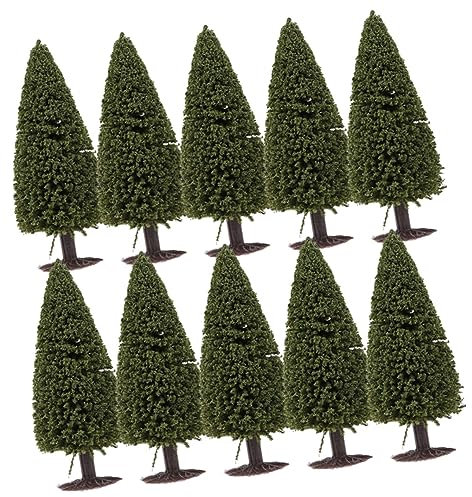 GOOHOCHY 10pcs Tasson Model Mini Plants Bottle Brush Xmas Tree Miniature Architecture Trees Green Scenery Landscape Model Artificial Tree Models Iron Simulation Tree Sand Table